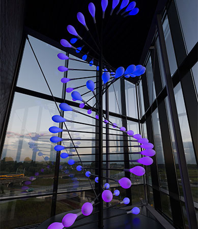 Light sculpture Seeds Of Change in Headquarters Ricoh Netherlands